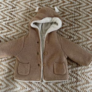 Baby Gap Sherpa lined sweater hoodie